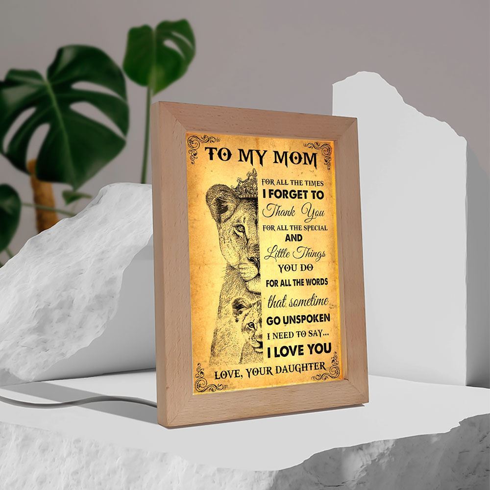 Thank You Mom Frame Lamp, Mother's Day Night Light, Best Mom Ever, Gift For Mom