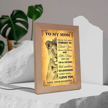 Thank You Mom Frame Lamp, Mother's Day Night Light, Best Mom Ever, Gift For Mom