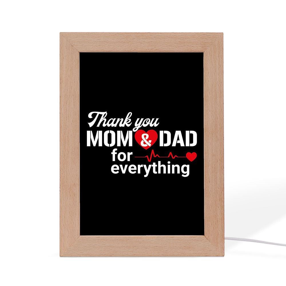 Thanks Mom And Dad Frame Lamp, Mother's Day Night Light, Best Mom Ever, Gift For Mom