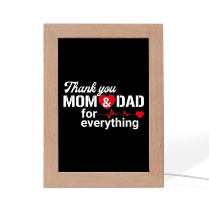 Thanks Mom And Dad Frame Lamp, Mother's Day Night Light, Best Mom Ever, Gift For Mom
