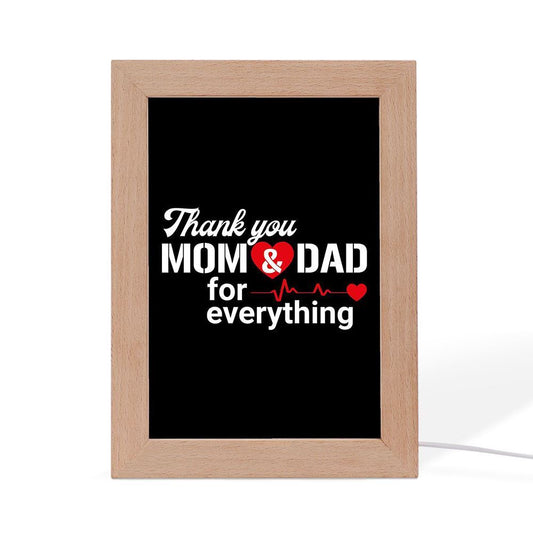 Thanks Mom And Dad Frame Lamp, Mother's Day Night Light, Best Mom Ever, Gift For Mom