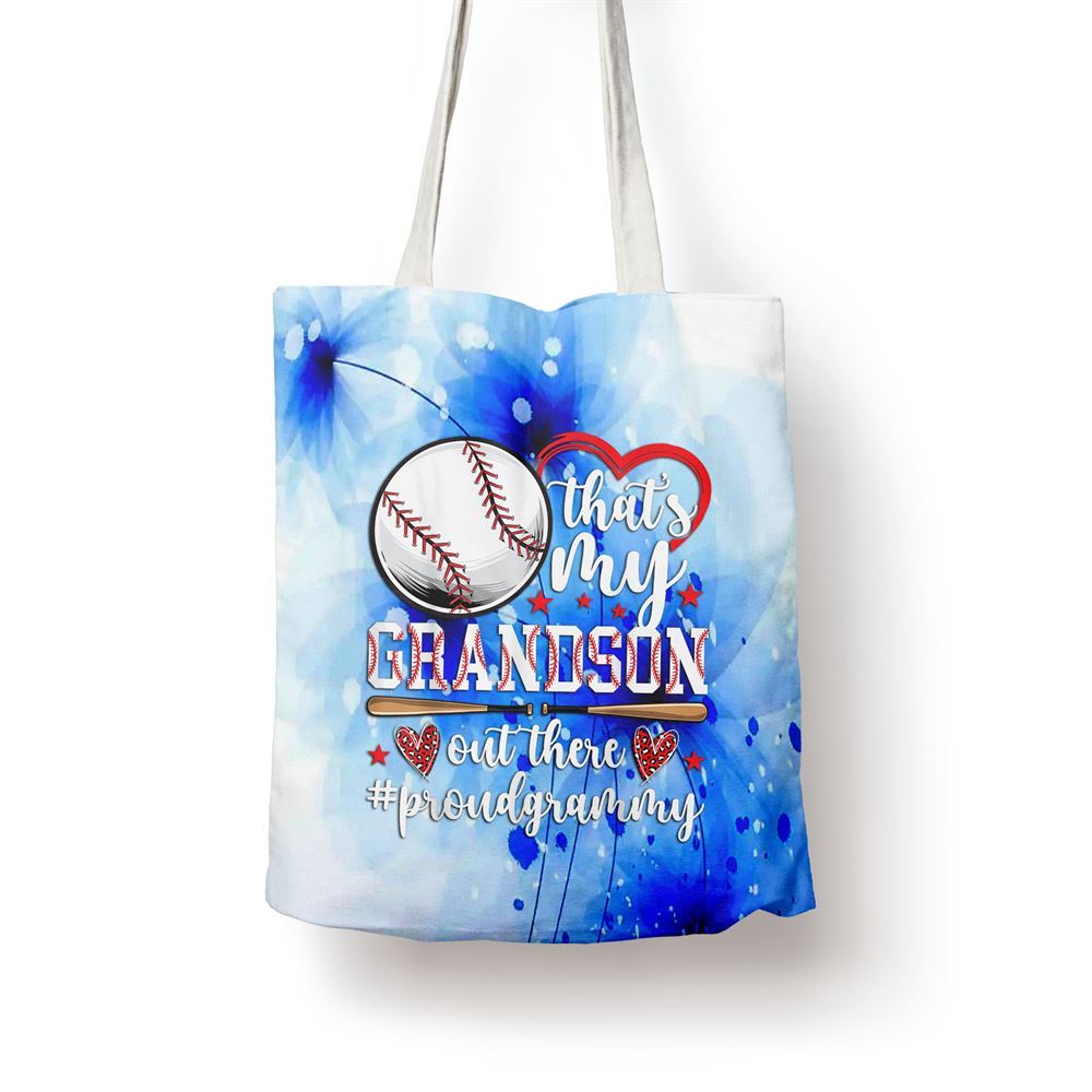 Thats My Grandson Baseball Grammy Of A Baseball Player Tote Bag, Women Tote Bag, Canvas Tote Bag, Printed Tote Bag