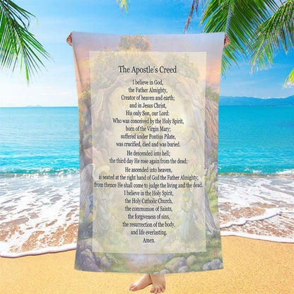 The Apostle's Creed Beach Towel - Christian Beach Towel Decor