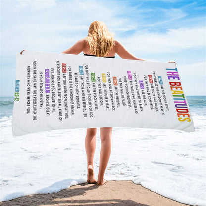 The Beatitudes Beach Towel - Christian Beach Towel Decor