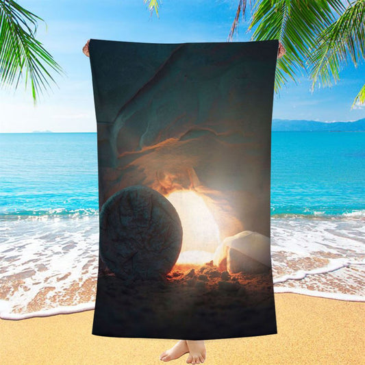The Empty Tomb Beach Towel Pictures - Christian Beach Towel - Beach Towel Easter Beach Towel