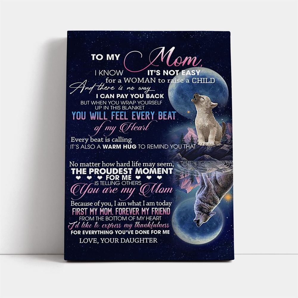 The Proundest Moment For Me Canvas, Mother's Day Canvas Art, Gift For Mom, Birthday Gift, Mother's Day Wall Art