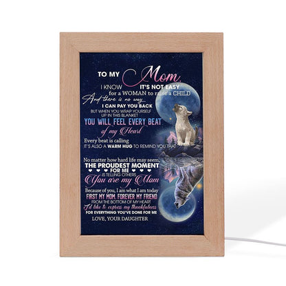 The Proundest Moment For Me Frame Lamp, Mother's Day Night Light, Best Mom Ever, Gift For Mom