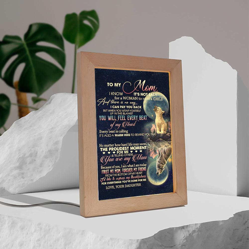 The Proundest Moment For Me Frame Lamp, Mother's Day Night Light, Best Mom Ever, Gift For Mom