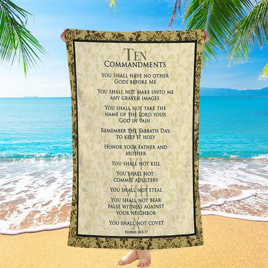 The Ten Commandments Beach Towel - Girls Beach Towel Kids Bedroom Decor Kids Beach Towel