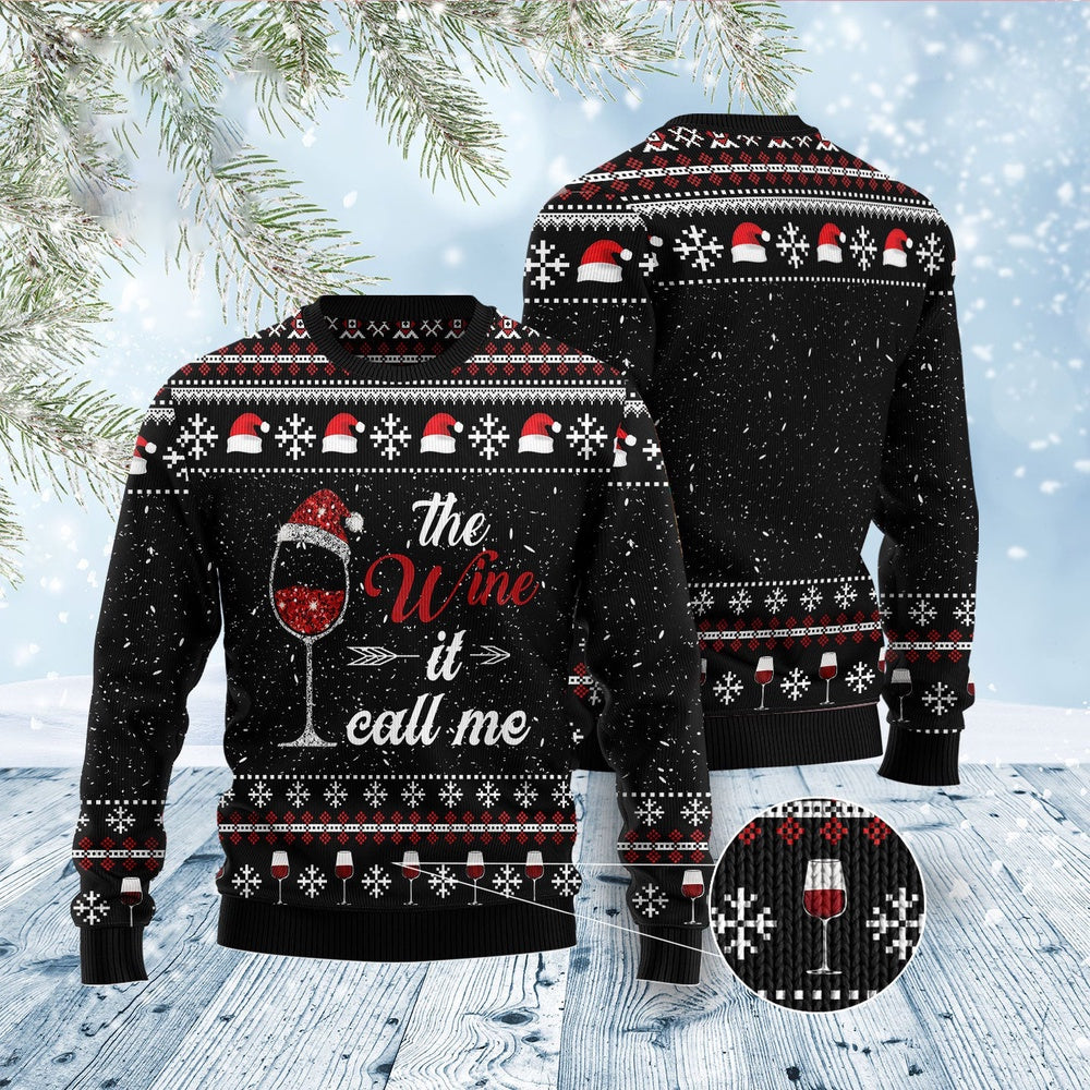 The Wine It Call Me Ugly Christmas Sweater, Funny Xmas Sweater, Sweater Xmas