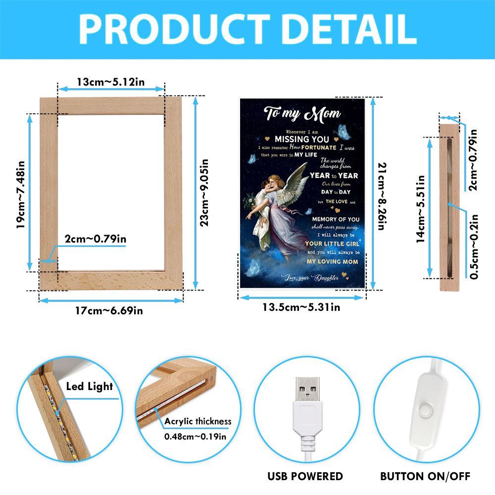 The World Changes From Year To Year Frame Lamp, Mother's Day Night Light, Best Mom Ever, Gift For Mom