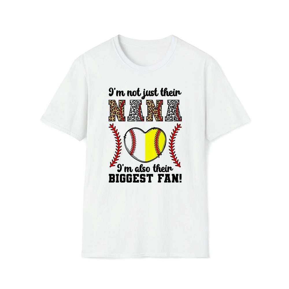 Their Biggest Fan Nana Softball Baseball Nana Grandma Premium T Shirt, Mother's Day Premium T Shirt, Mother's Day Gift, Mom Shirt