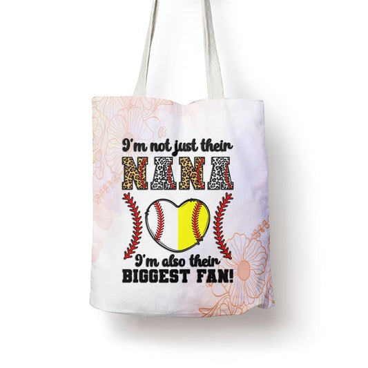 Their Biggest Fan Nana Softball Baseball Nana Grandma Premium Tote Bag, Women Tote Bag, Canvas Tote Bag, Printed Tote Bag