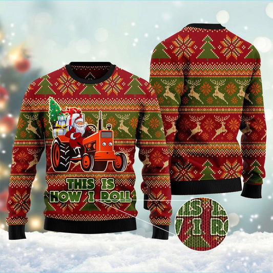 This Is How I Roll Ugly Christmas Sweater, Funny Xmas Sweater, Sweater Xmas