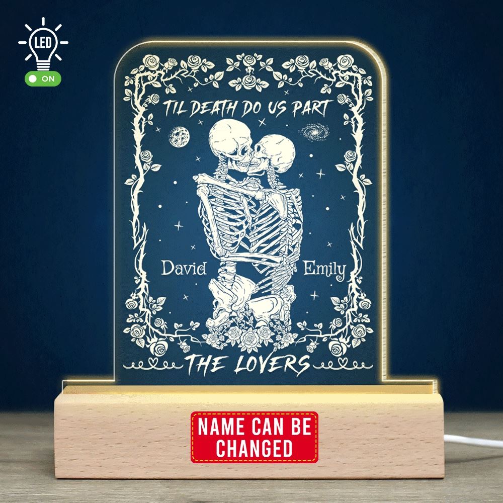 Til Death Do Us Part The Lovers, Gift For Couple, Personalized 3D Couple Led Light, Mother's Day Led Light, Mom Gift