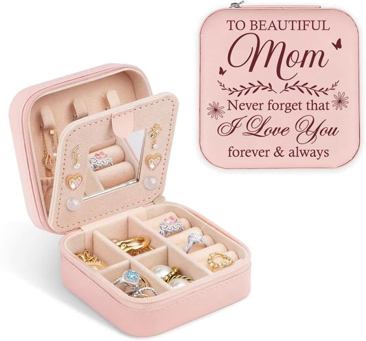 To Beautiful Mom Never Forget That I Love You Jewelry Box, Mother's Day Gifts, Mother's Day Jewelry Case, Gift For Her