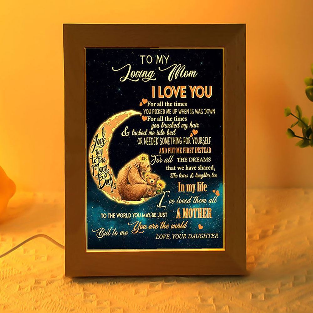To Me You'Re The World Frame Lamp, Mother's Day Night Light, Best Mom Ever, Gift For Mom