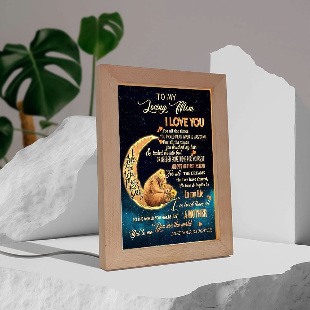 To Me You'Re The World Frame Lamp, Mother's Day Night Light, Best Mom Ever, Gift For Mom