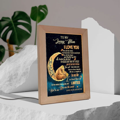 To Me You'Re The World Frame Lamp, Mother's Day Night Light, Best Mom Ever, Gift For Mom