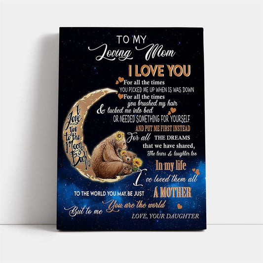 To Me You'Re The World How To Say Thank You To Mom, Mother's Day Canvas Art, Gift For Mom, Birthday Gift, Mother's Day Wall Art