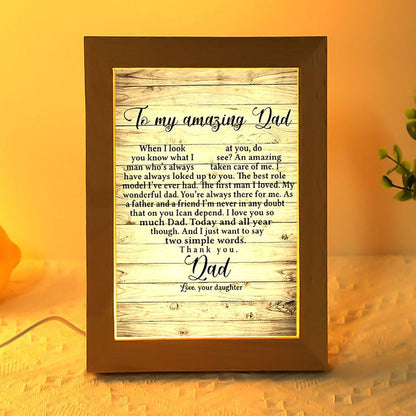 To My Amazing Dad Heart Shaped Love You Your Daughter Frame Lamp, Mother's Day Night Light, Best Mom Ever, Gift For Mom