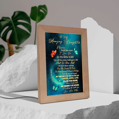 To My Amazing Daughter Butterflies - Love Your Mom Vertical Frame Lamp, Mother's Day Night Light, Best Mom Ever, Gift For Mom