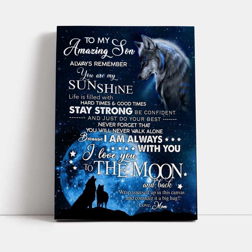 To My Amazing Son Love From Mom Canvas, Mother's Day Canvas Art, Gift For Mom, Birthday Gift, Mother's Day Wall Art