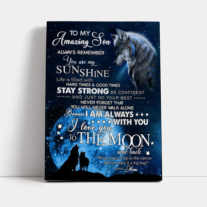 To My Amazing Son Love From Mom Canvas, Mother's Day Canvas Art, Gift For Mom, Birthday Gift, Mother's Day Wall Art