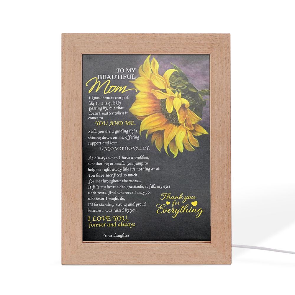 To My Beautiful Mom Premium Frame Lamp, Mother's Day Night Light, Best Mom Ever, Gift For Mom