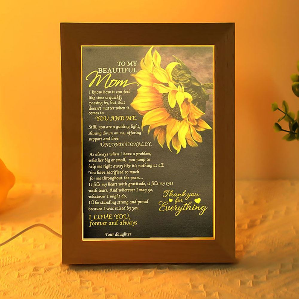 To My Beautiful Mom Premium Frame Lamp, Mother's Day Night Light, Best Mom Ever, Gift For Mom