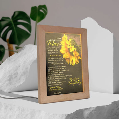 To My Beautiful Mom Premium Frame Lamp, Mother's Day Night Light, Best Mom Ever, Gift For Mom
