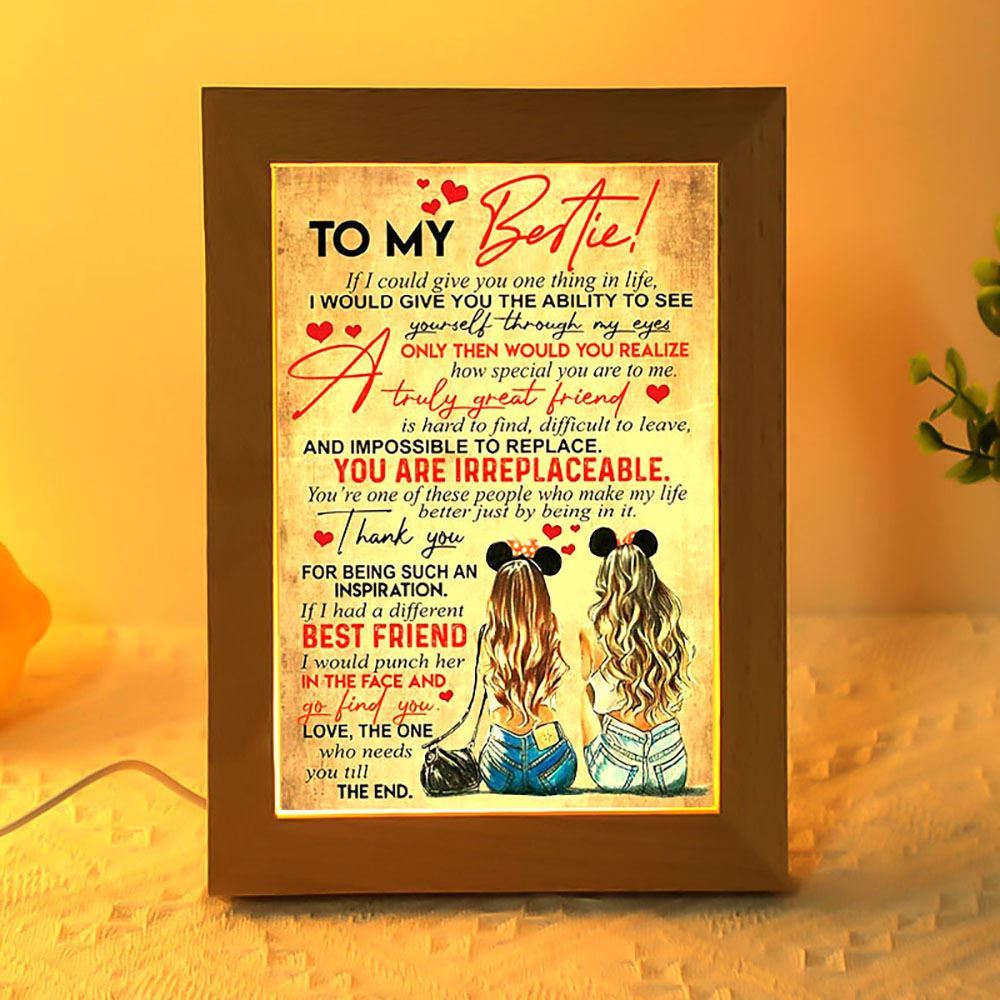 To My Bestie Best Friend Frame Lamp, Mother's Day Night Light, Best Mom Ever, Gift For Mom