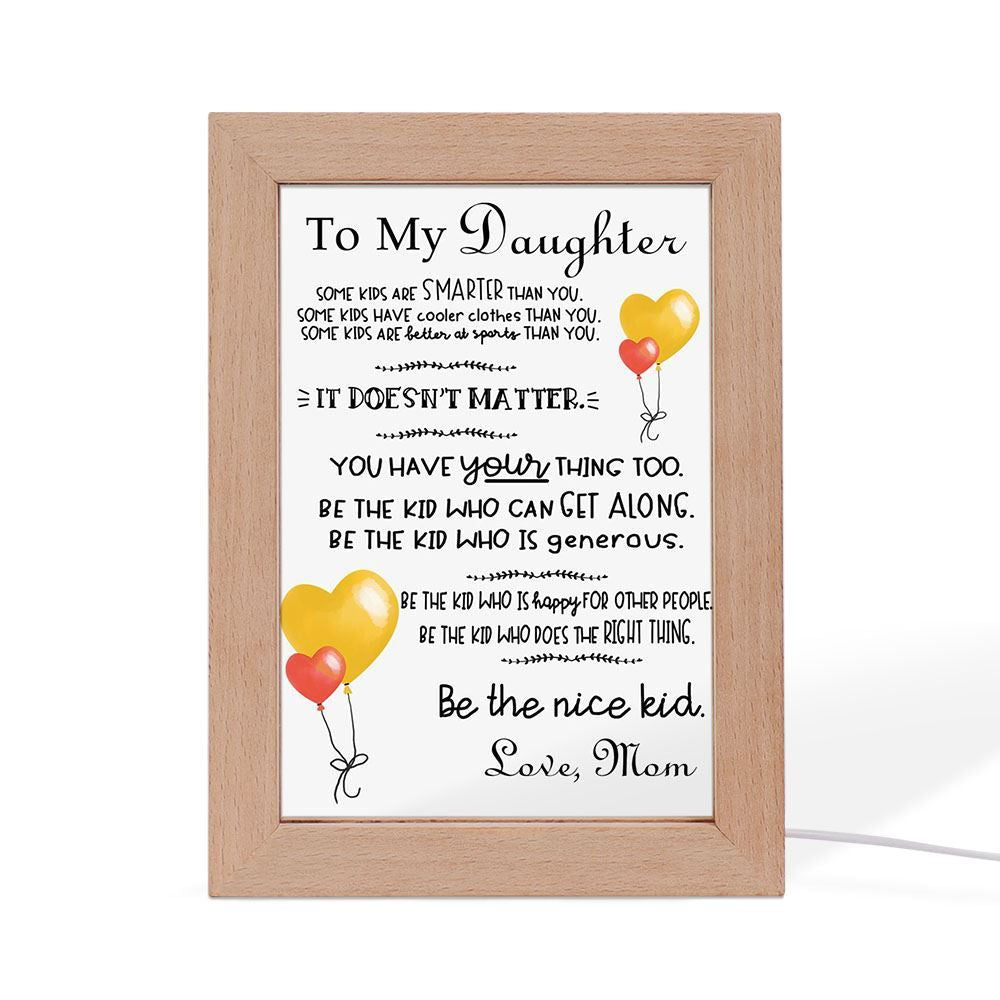 To My Daughter From Mom Vertical Frame Lamp, Mother's Day Night Light, Best Mom Ever, Gift For Mom