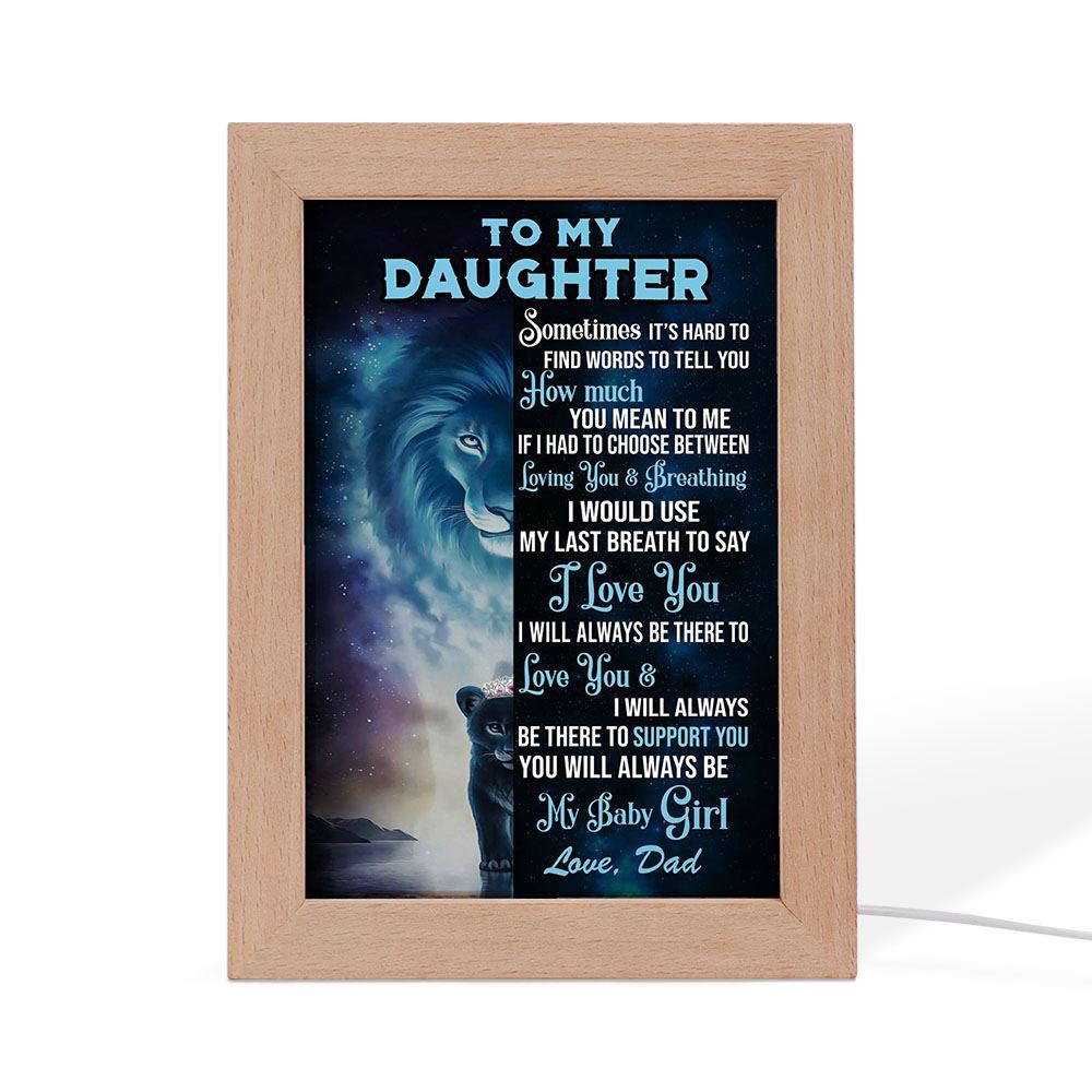 To My Daughter My Baby Girl Frame Lamp, Mother's Day Night Light, Best Mom Ever, Gift For Mom