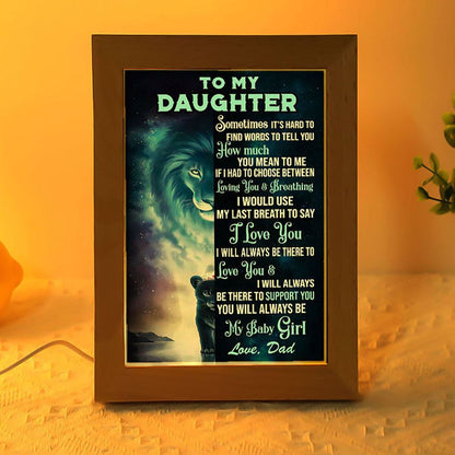 To My Daughter My Baby Girl Frame Lamp, Mother's Day Night Light, Best Mom Ever, Gift For Mom