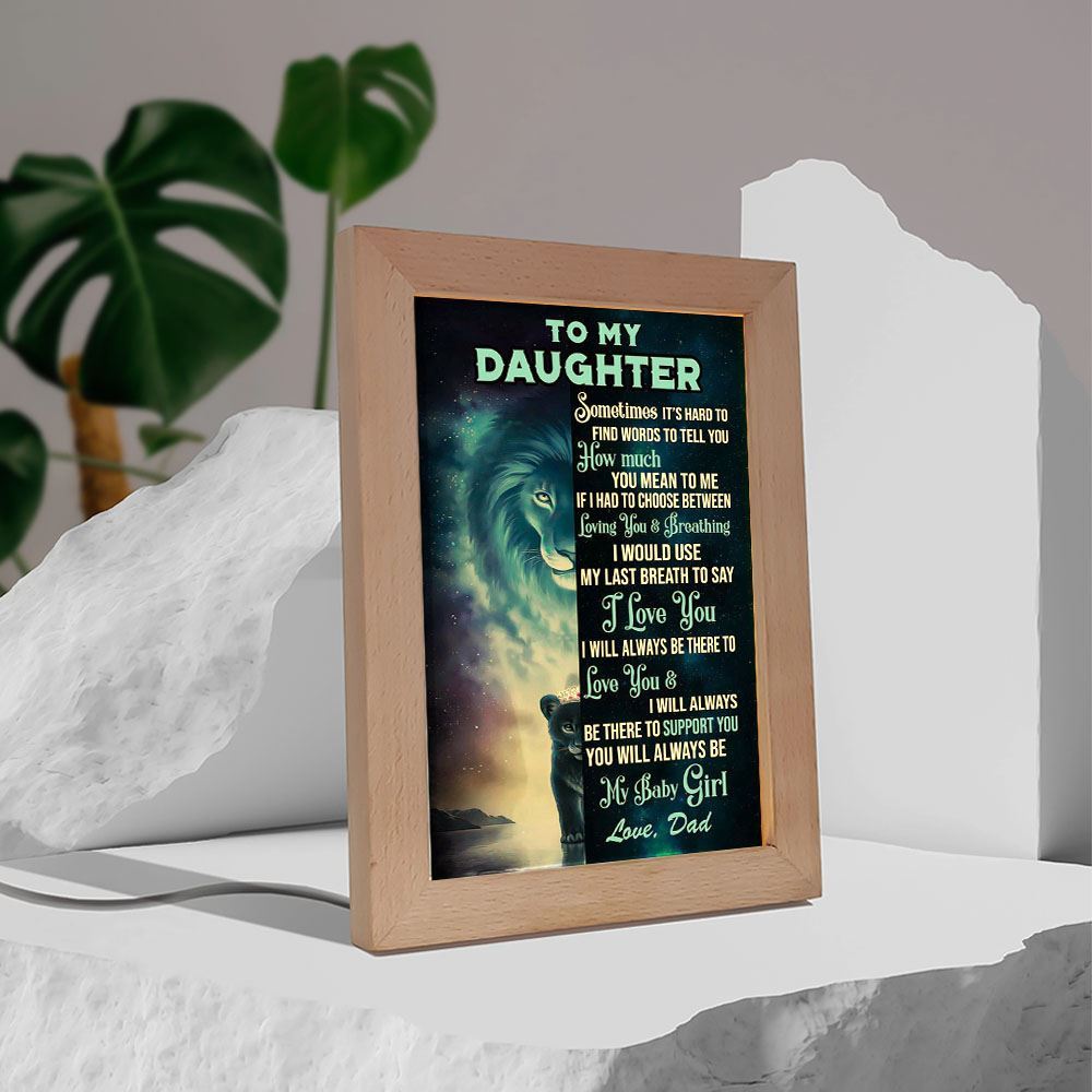 To My Daughter My Baby Girl Frame Lamp, Mother's Day Night Light, Best Mom Ever, Gift For Mom