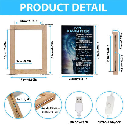 To My Daughter My Baby Girl Frame Lamp, Mother's Day Night Light, Best Mom Ever, Gift For Mom