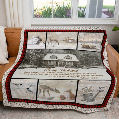 To My Husband Christmas Blanket, Long Distance Christmas Blanket Gift From Wife Blanket, Christmas Blanket