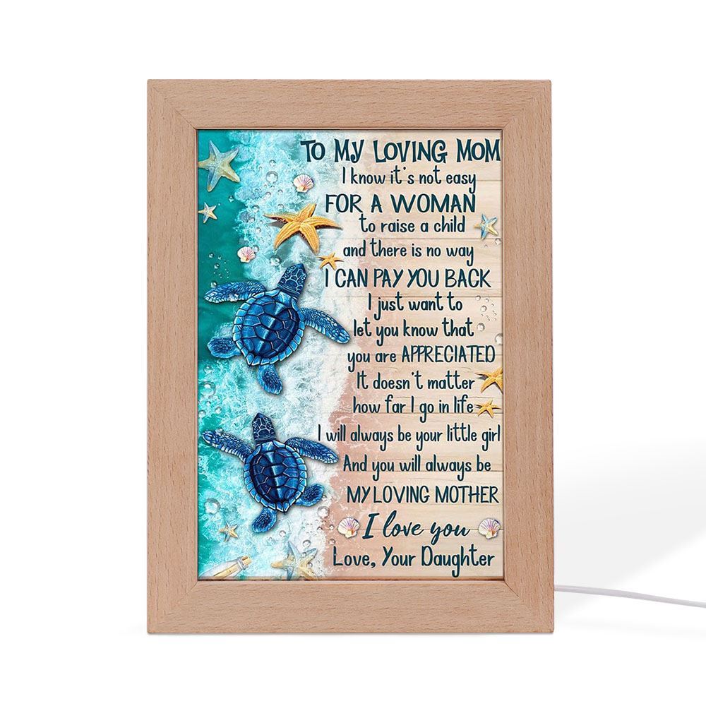 To My Loving Mom Mother's Day Frame Lamp, Mother's Day Night Light, Best Mom Ever, Gift For Mom