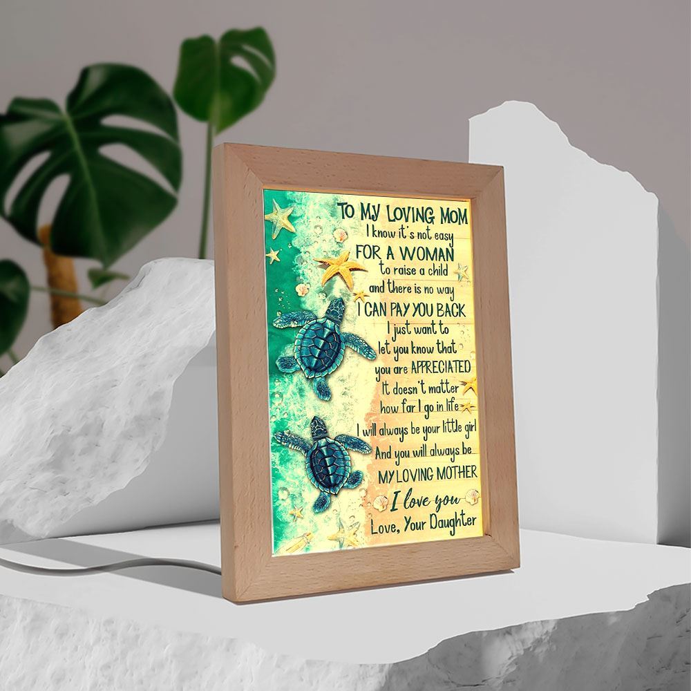 To My Loving Mom Mother's Day Frame Lamp, Mother's Day Night Light, Best Mom Ever, Gift For Mom