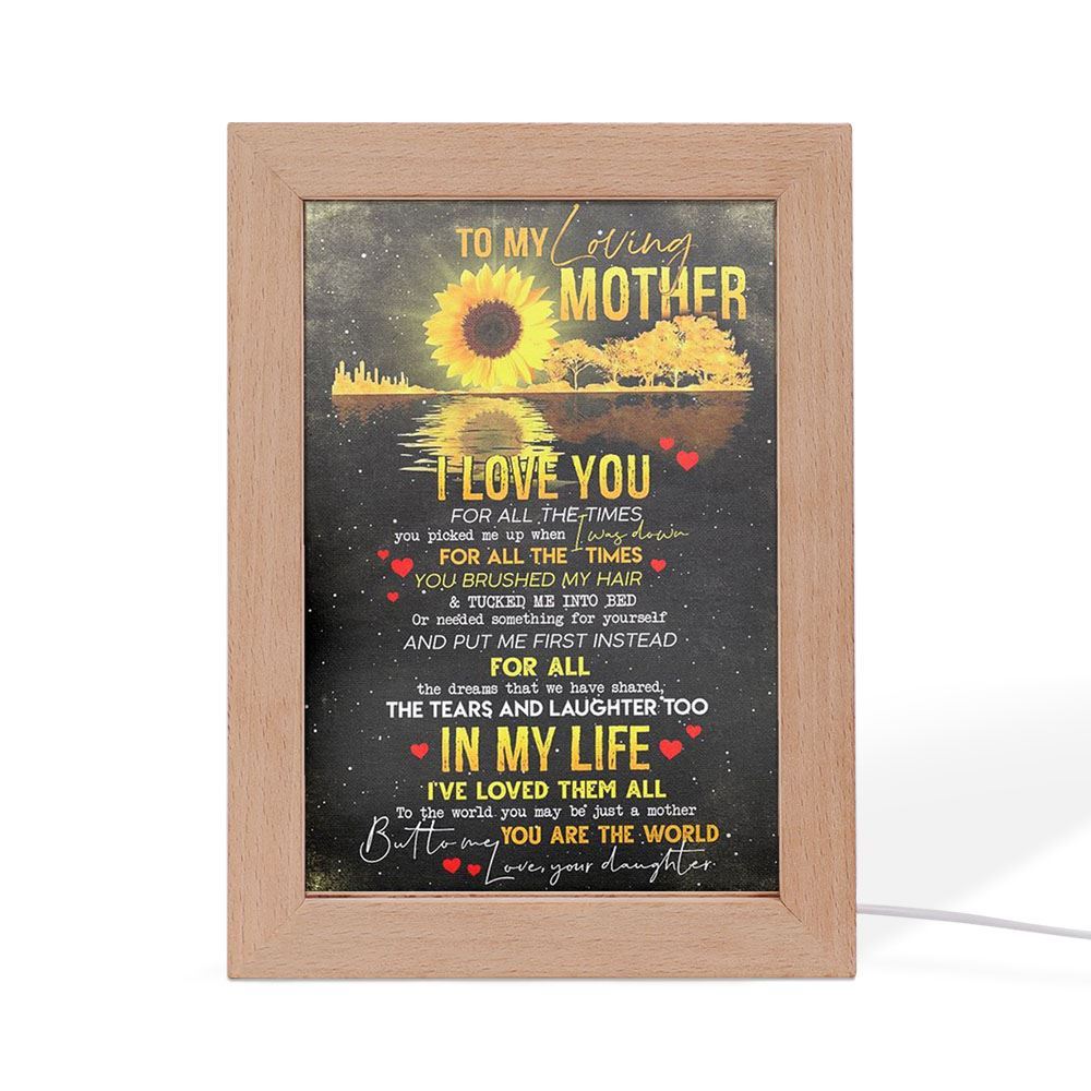 To My Loving Mother From Daughter Frame Lamp, Mother's Day Night Light, Best Mom Ever, Gift For Mom