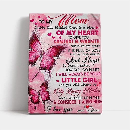 To My Mom Butterfly Mother's Day Canvas, Mother's Day Canvas Art, Gift For Mom, Birthday Gift, Mother's Day Wall Art
