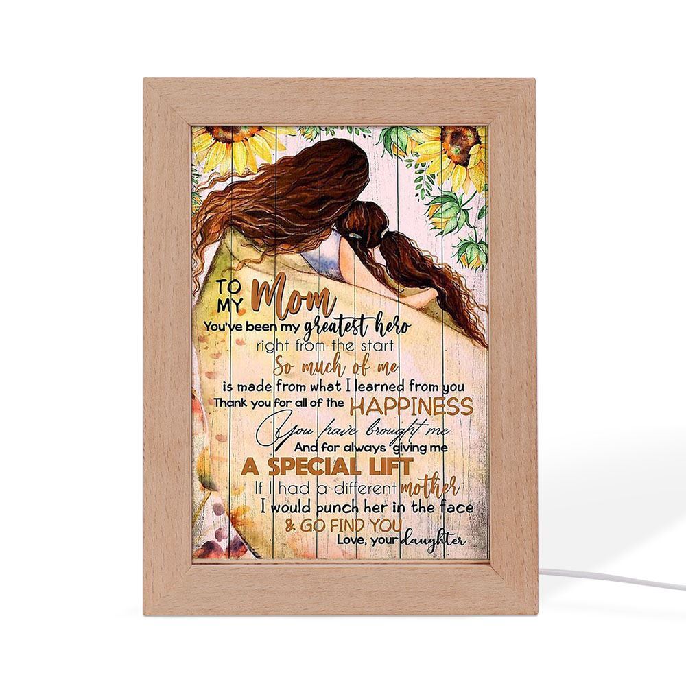To My Mom Frame Lamp Mother's Day Gifts Mom Frame Lamp, Mother's Day Night Light, Best Mom Ever, Gift For Mom