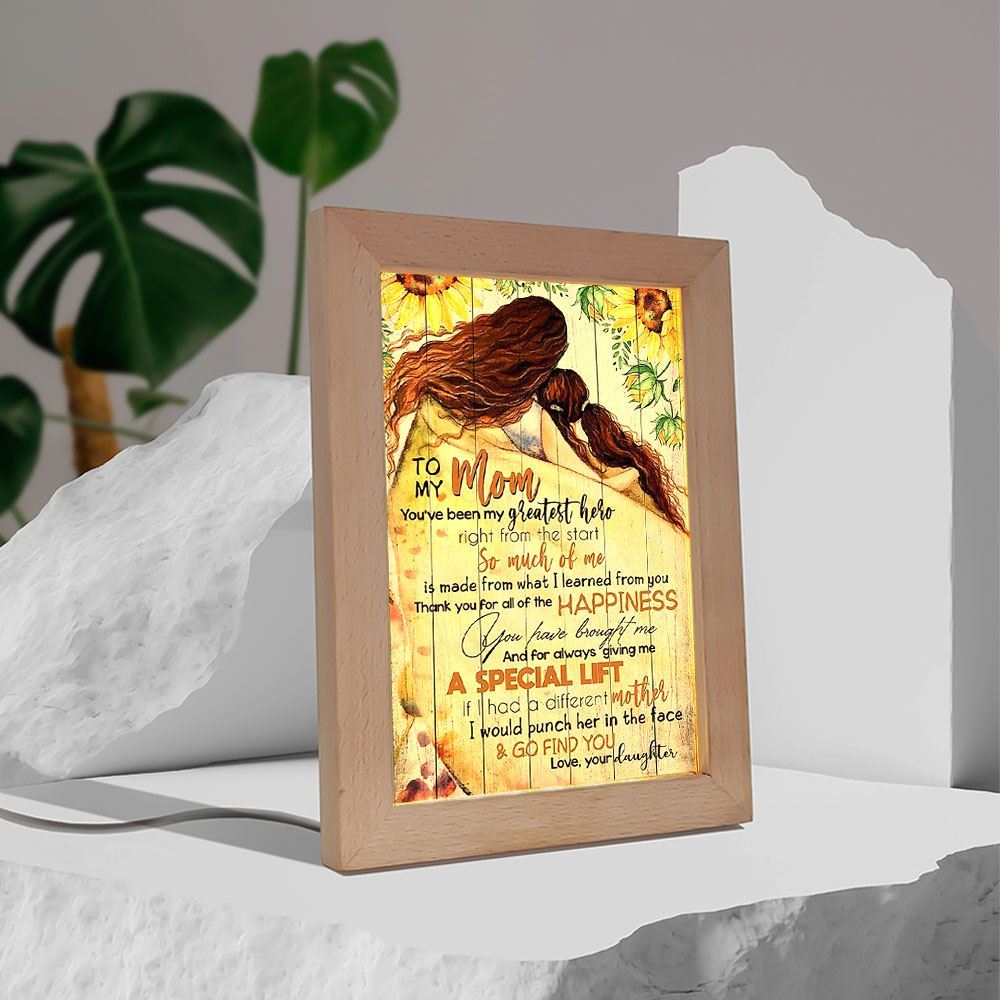 To My Mom Frame Lamp Mother's Day Gifts Mom Frame Lamp, Mother's Day Night Light, Best Mom Ever, Gift For Mom