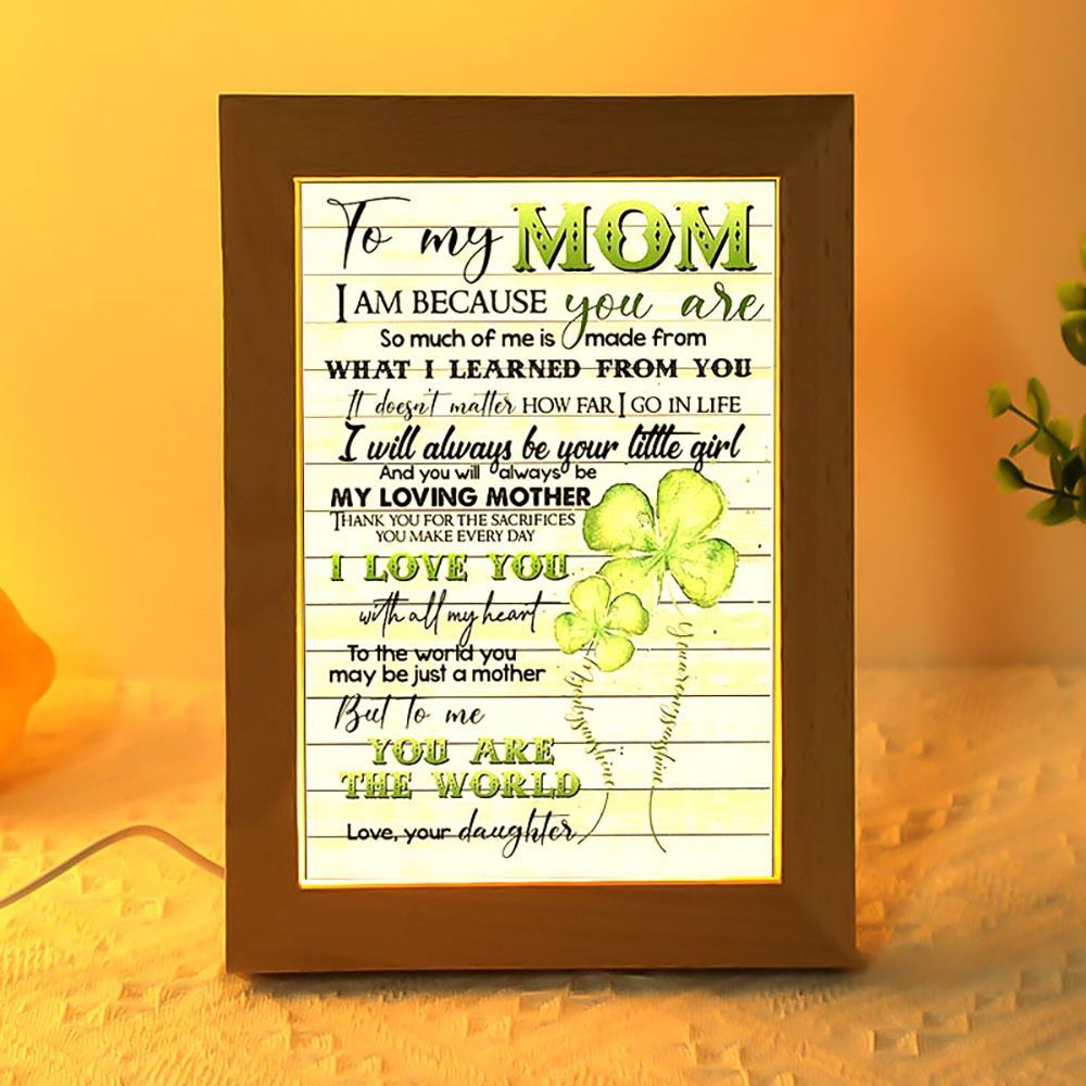 To My Mom From Daughter Four Leaf Clover Frame Lamp, Mother's Day Night Light, Best Mom Ever, Gift For Mom