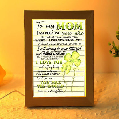 To My Mom From Daughter Four Leaf Clover Frame Lamp, Mother's Day Night Light, Best Mom Ever, Gift For Mom