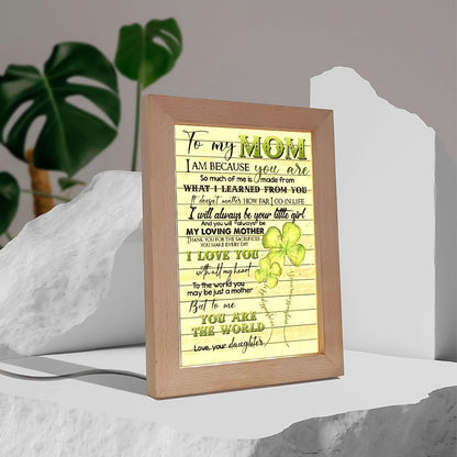 To My Mom From Daughter Four Leaf Clover Frame Lamp, Mother's Day Night Light, Best Mom Ever, Gift For Mom