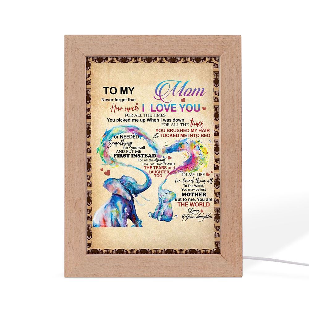 To My Mom From Daughter Frame Lamp, Mother's Day Night Light, Best Mom Ever, Gift For Mom