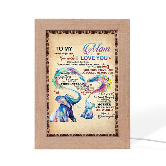 To My Mom From Daughter Frame Lamp, Mother's Day Night Light, Best Mom Ever, Gift For Mom