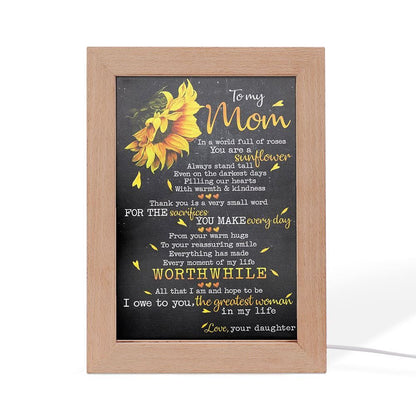 To My Mom From Daughter Frame Lamps, Mother's Day Night Light, Best Mom Ever, Gift For Mom